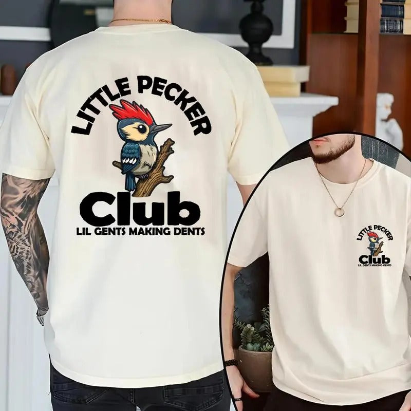 Little Pecker Club Men's T-shirt, Vintage Graphic Tee, Gift For Men , Unisex Shirt, T-Shirt for Men, for Women, 2 Sided...