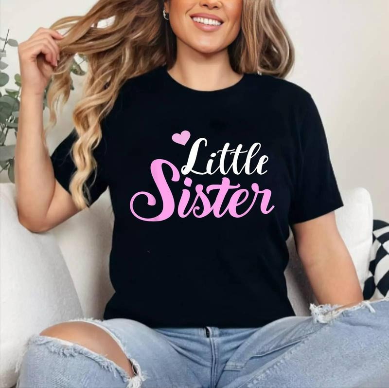 Little Sister Graphic design T-Shirt | Cotton 100%, Crewneck, Top Womenswear Hoodie Sweatshirt | PrintMintTees.com
