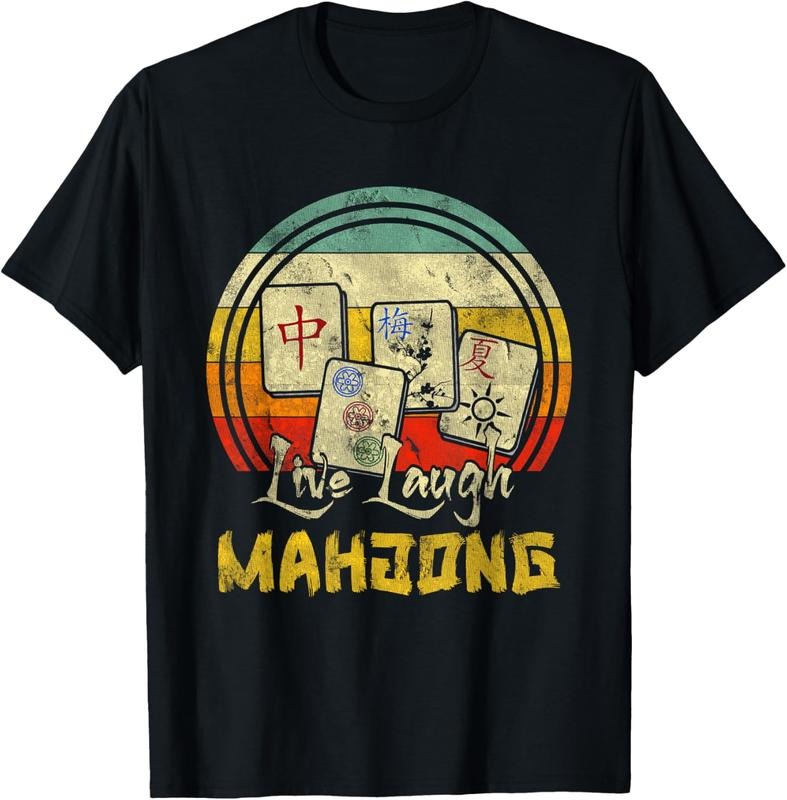 Live Laugh Mahjong Retro Mah Jongg Chinese Game Tiles T-Shirts, Hoodie, Sweatshirt