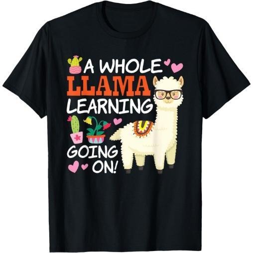 Llama Learning T Shirt Teachers Students Alpaca Lovers Gift T-Shirt Made in USA Hoodie Sweatshirt | PrintMintTees.com