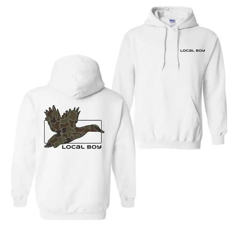 Local Boy Hunting Duck 2 Sides Unisex Hoodie - Sweater - T-shirt Sweatshirt | PrintMintTees.com