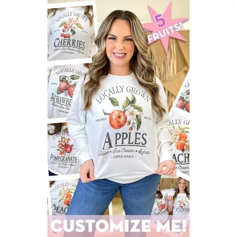 Locally Grown Fruit Graphic Sweatshirt Shirt Hoodie | PrintMintTees.com