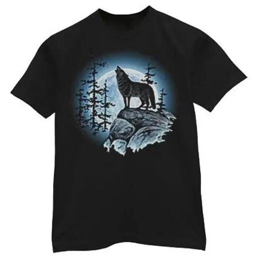 Lone Wolf howling at the Moon T-shirt Made in USA Hoodie Sweatshirt | PrintMintTees.com