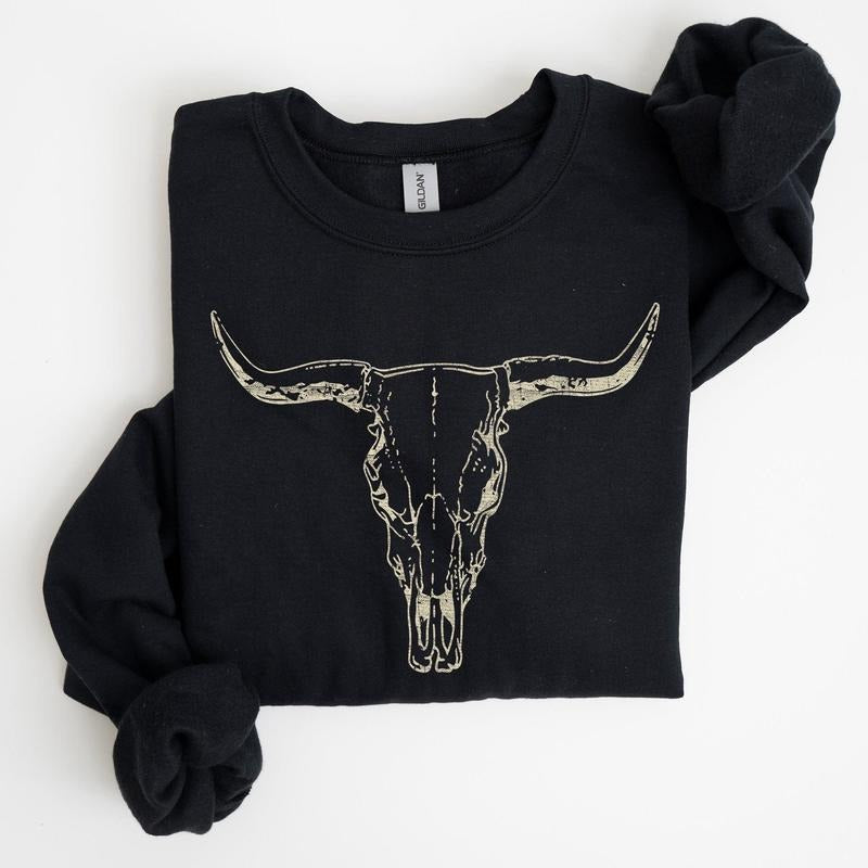 Long Horn, Cow Skull, Rodeo, Cowboy Sweatshirt T-Shirts, Hoodie | PrintMintTees.com