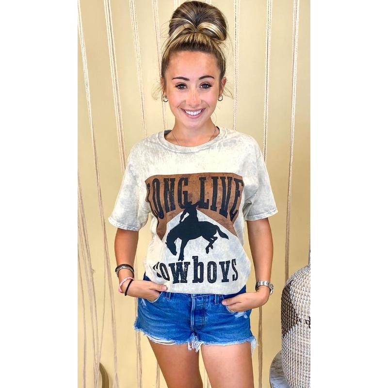 Long Live Cowboys Mineral Washed Shirt Hoodie Sweatshirt | PrintMintTees.com