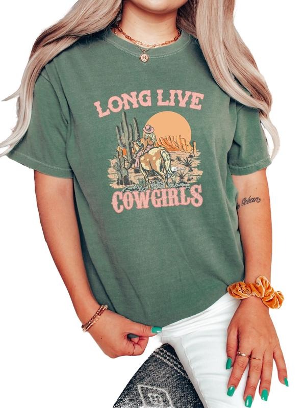 Long Live Cowgirls Tshirt, Retro Shirt, Rodeo Fashion Tee, Cowgirl Shirt, Western Shirt, Unisex T-Shirt, Gifts For Bestie...