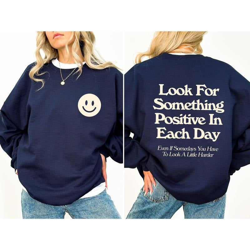 Look For Something Positive, Pocket Print, Self Love, Self Care Sweatshirt T-Shirts, Hoodie | PrintMintTees.com