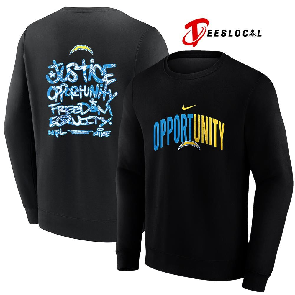 Los Angeles Chargers justice opportunity freedom equity shirt