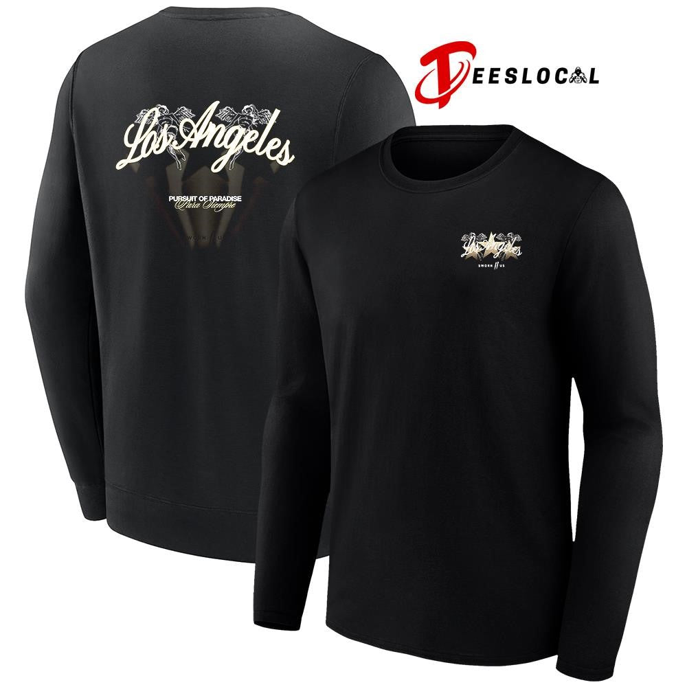 Los Angeles Dodgers Pursuit of Paradise angels silhouettes graphic shirt