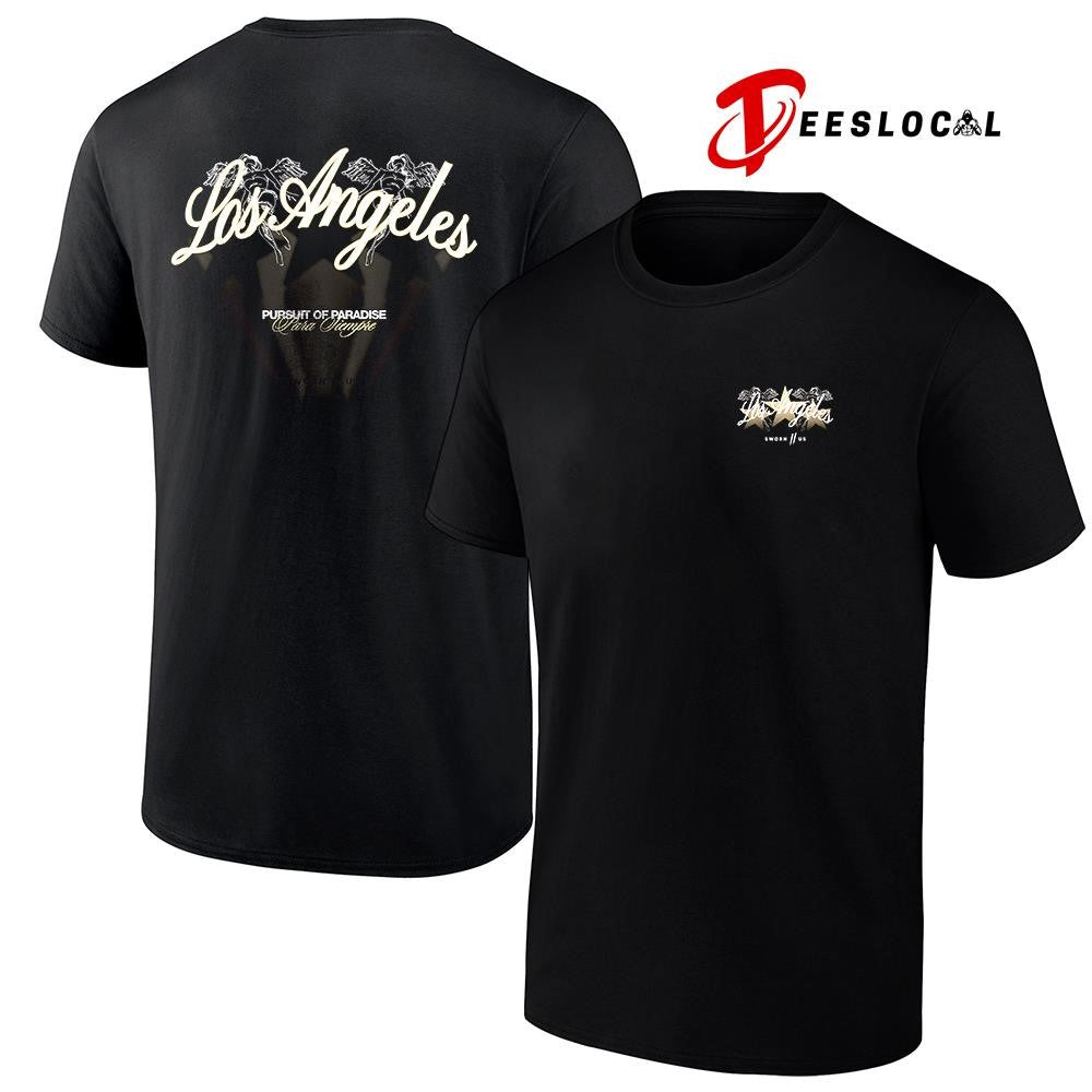 Los Angeles Dodgers Pursuit of Paradise angels silhouettes graphic shirt