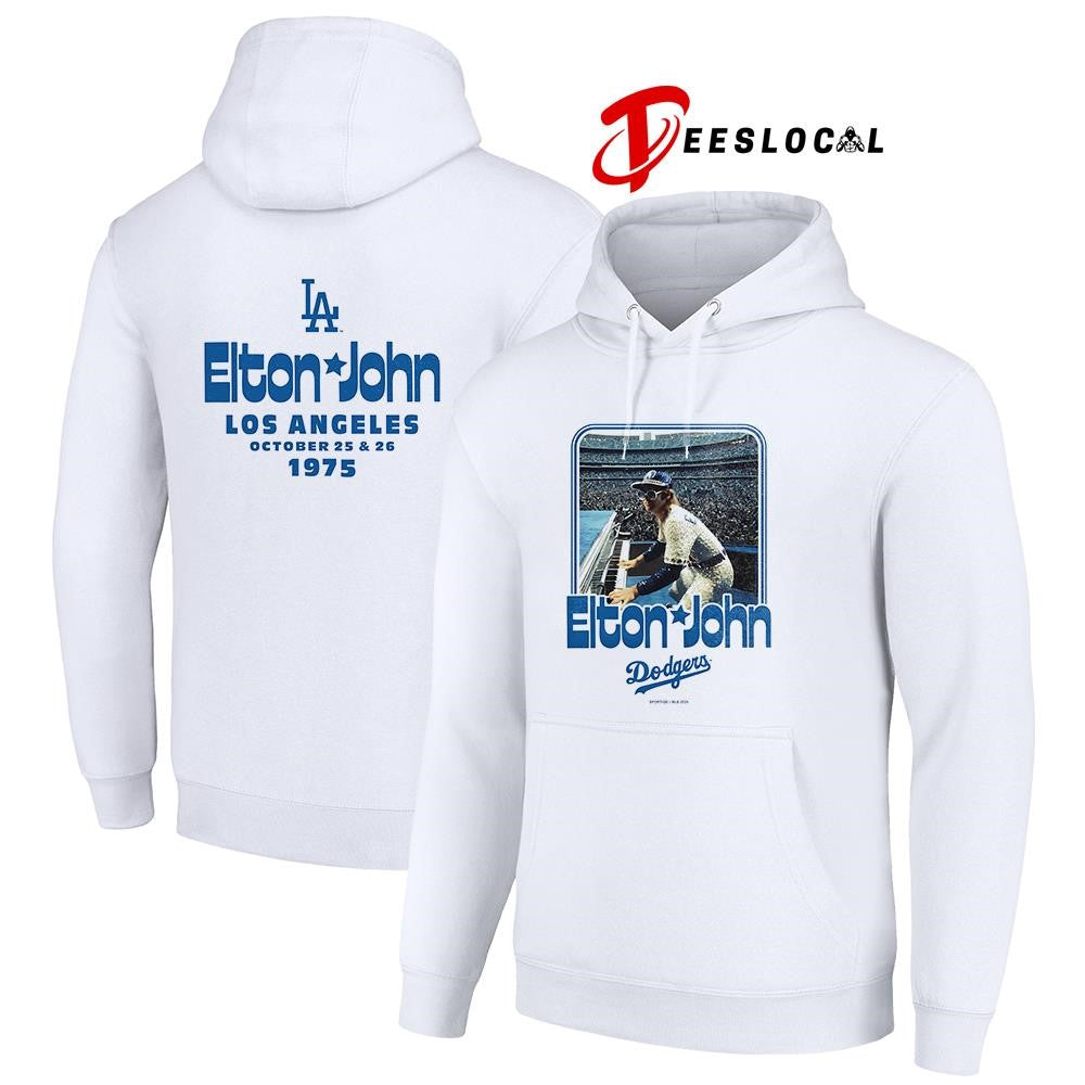 Los Angeles Dodgers x Elton John 1975 sportique white duke photo shirt