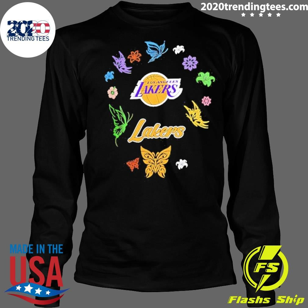 Los Angeles Lakers Carl Banks Spring Bloom Butterfly Shirt