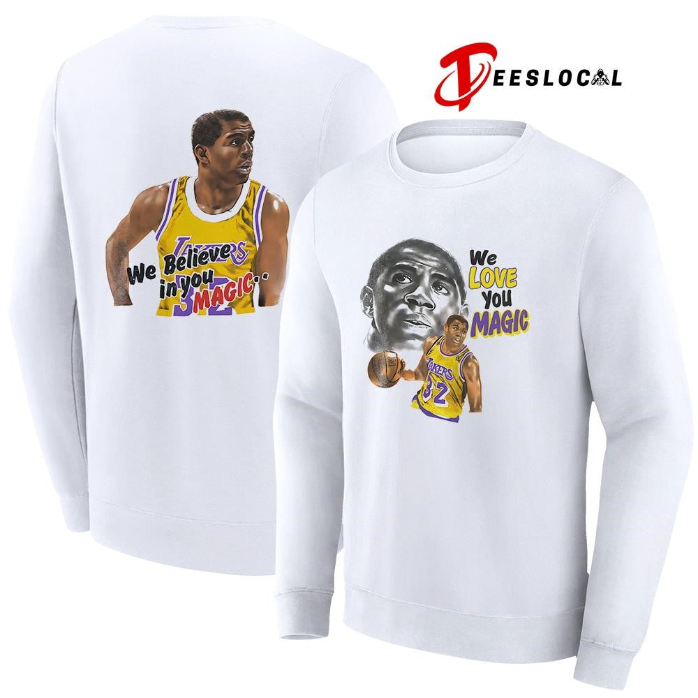 Los Angeles Lakers Magic Johnson we love you we believe in you Magic shirt