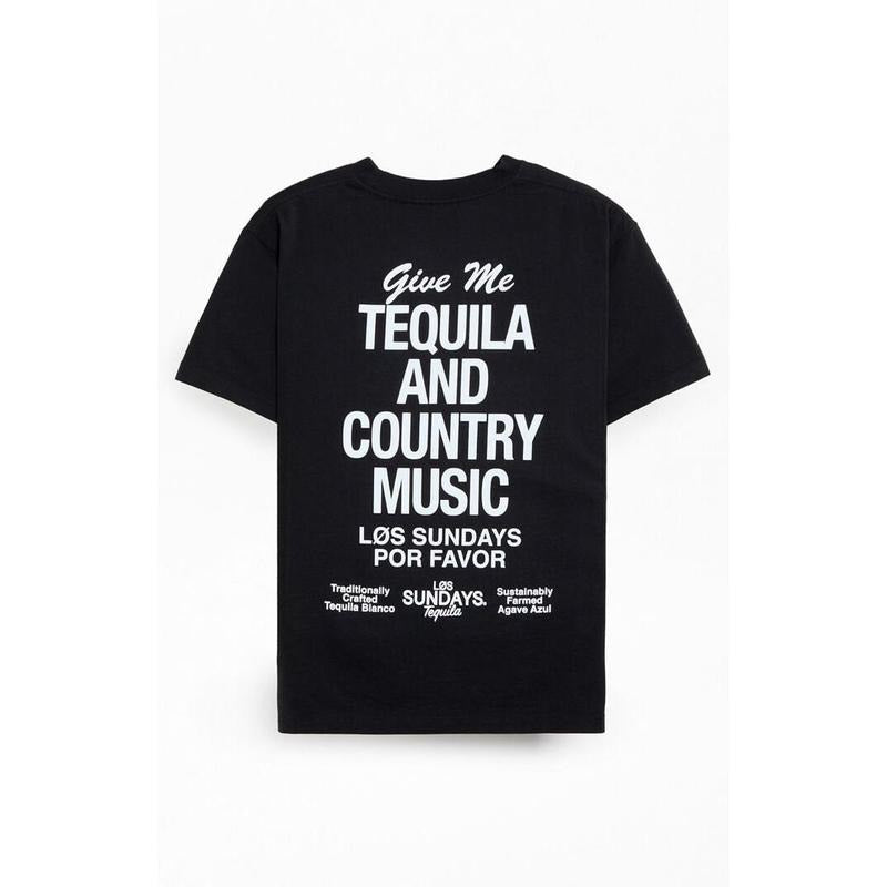 Los Sundays Men's Black The Tequila & Country Music T-Shirt Hoodie, Sweatshirt | PrintMintTees.com