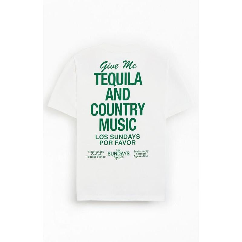 Los Sundays Men's White The Tequila & Country Music T-Shirt - Multicolor Hoodie, Sweatshirt | PrintMintTees.com
