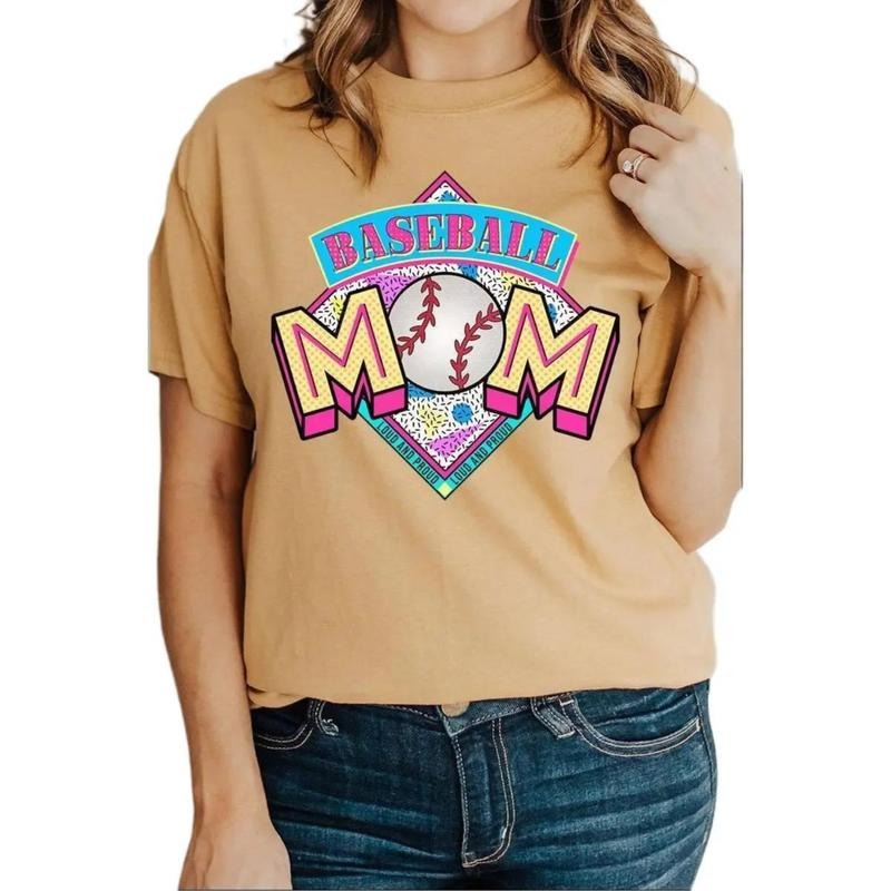 Loud And Proud Baseball Mom Short Sleeve Relaxed Fit T-Shirt Hoodie Sweatshirt | PrintMintTees.com