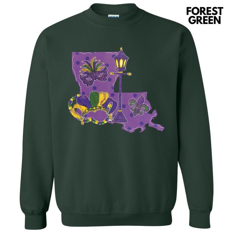 Louisiana Mardi Gras Sweatshirt T-Shirts, Hoodie | PrintMintTees.com