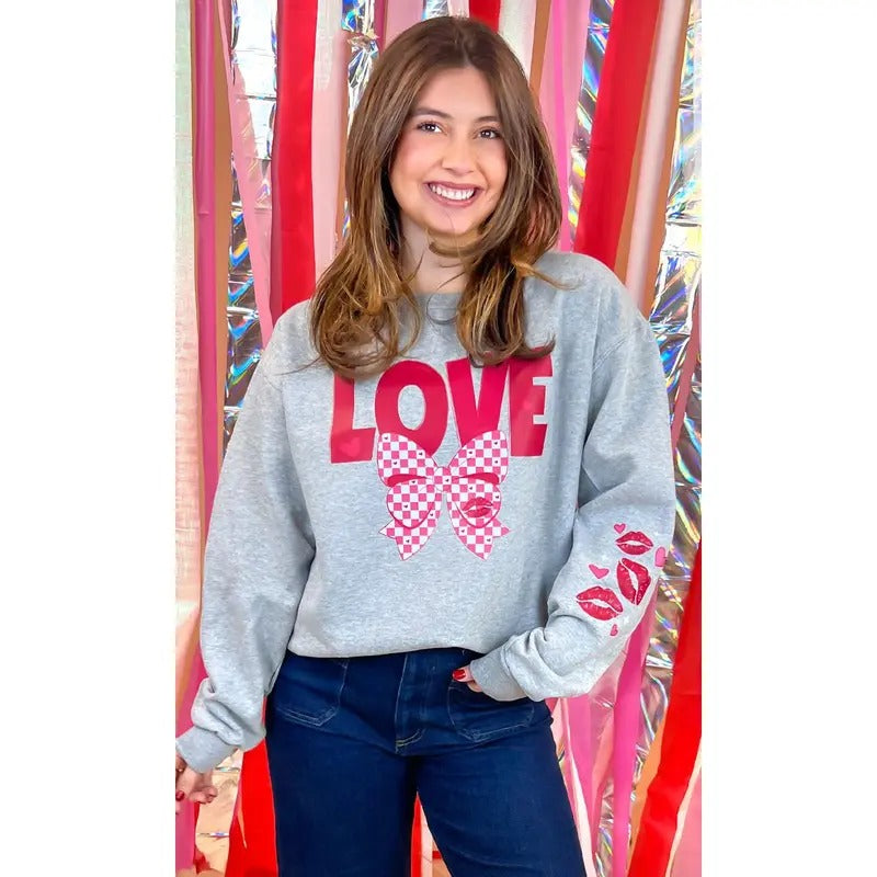 Love Bow Graphic Sweatshirt Shirt Hoodie | PrintMintTees.com
