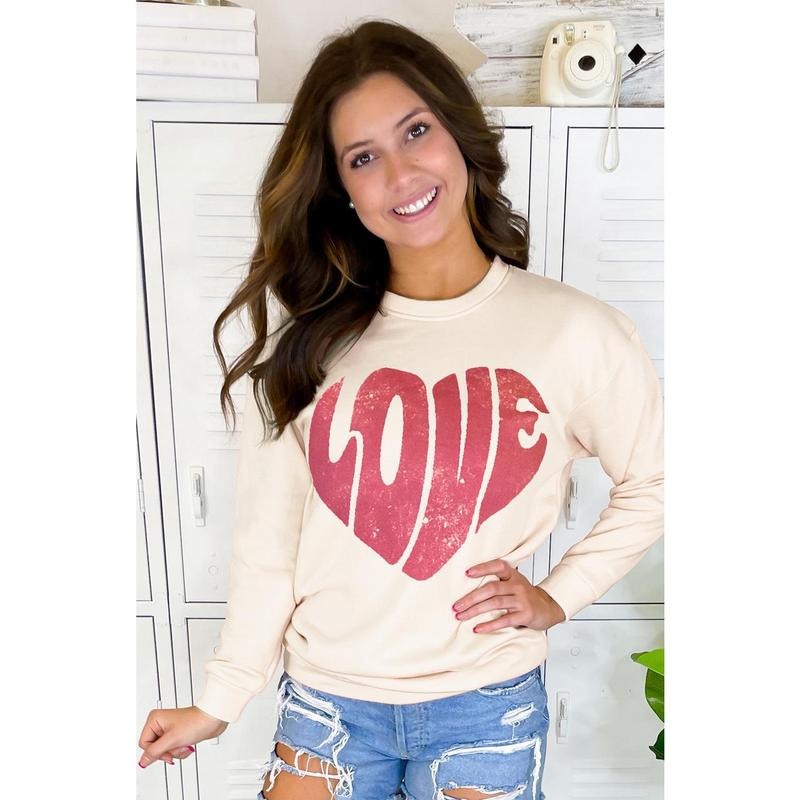 Love Heart Distress Sweatshirt Shirt Hoodie | PrintMintTees.com