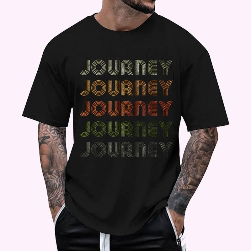 Love Heart Journey Grunge Vintage Black Journey Regular Fit Letter Round Neck Casual Short Sleeve Crew Neck Shirt Summer Top Daily T-Shirts, Hoodie, Sweatshirt