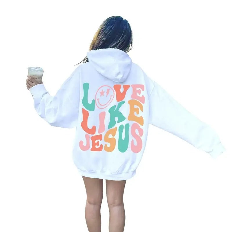 Love Like Jesus Hoodie Christian Hoodie Jesus Apparel Preppy Christian VSCO Sweatshirt Cotton Womenswear Shirt