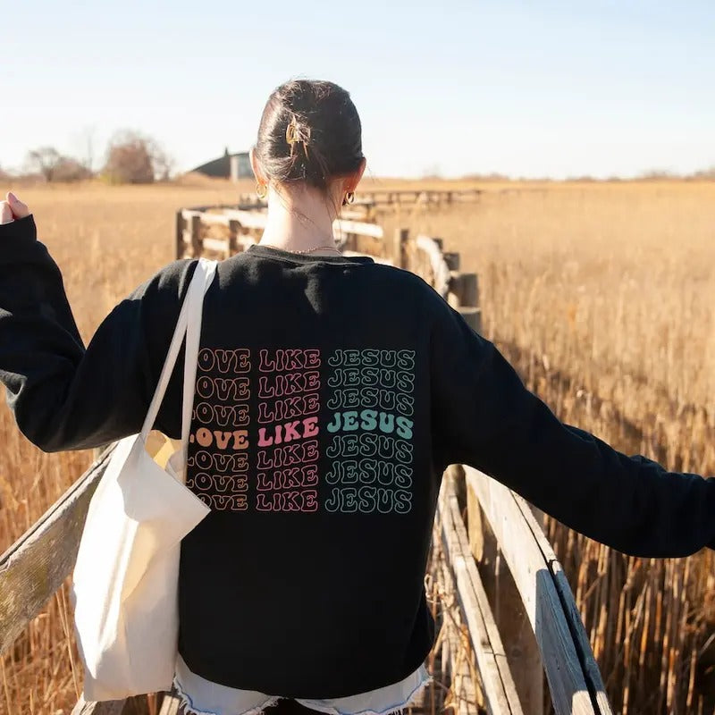 Love Like Jesus Hoodie, Aesthetic Christian Sweatshirt, Women's Religious Shirt | PrintMintTees.com