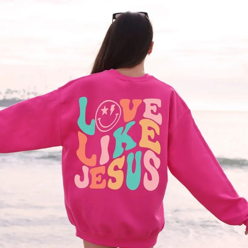 Love Like Jesus Sweatshirt Christian Crewneck, Jesus shirt Hoodie | PrintMintTees.com