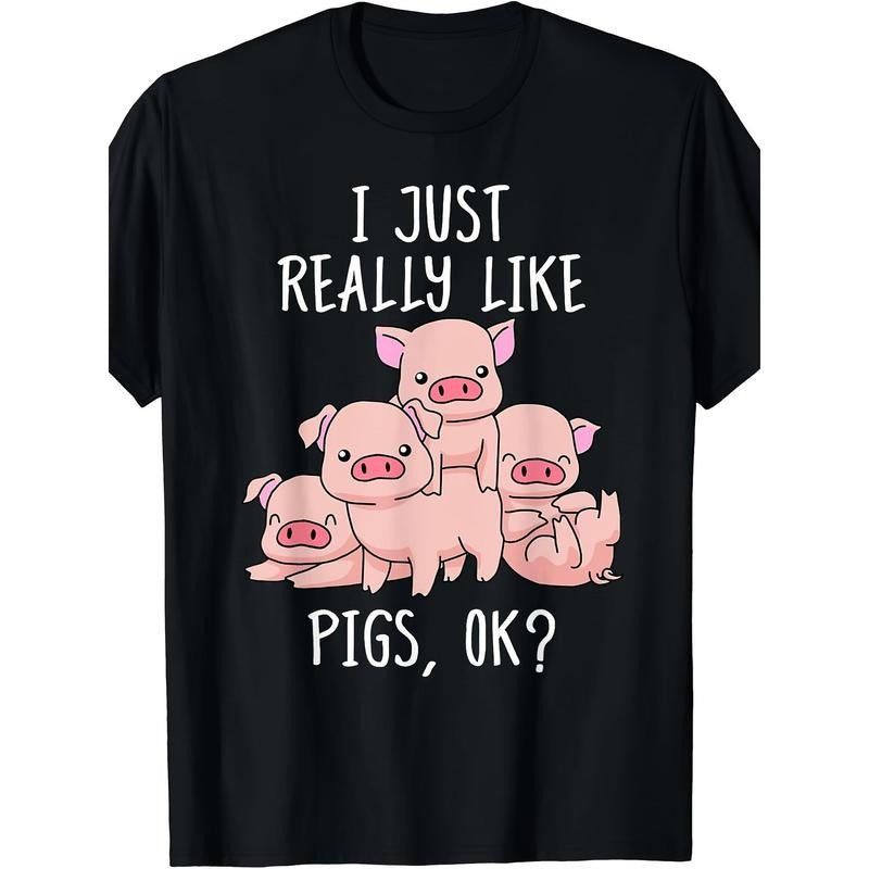 Love Pig T-shirt Gift Pig T-shirt Men Cute Pig T-shirt made in usa Hoodie Sweatshirt | PrintMintTees.com