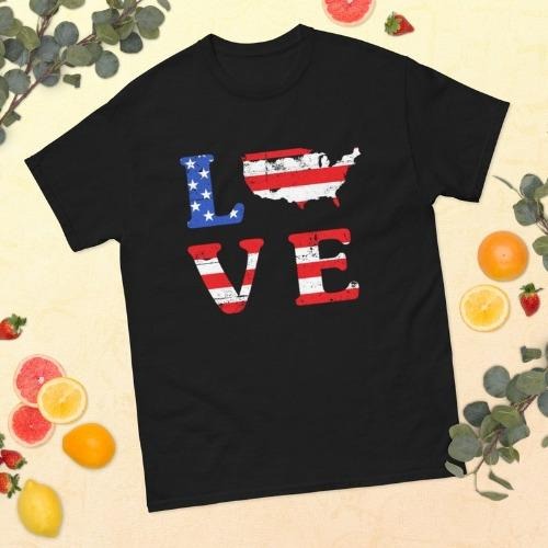 Love USA American Flag | United We Stand T-Shirt | Shirt | United States of America made in usa Hoodie Sweatshirt