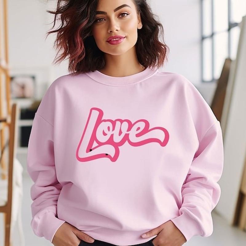 Love Valentines Women's Sweatshirt Long Sleeve Casual Shirt Hoodie | PrintMintTees.com