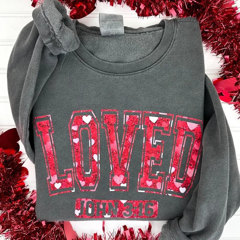 Loved John 3:16 Light-Weight Comfort Colors Sweatshirt T-Shirts, Hoodie | PrintMintTees.com