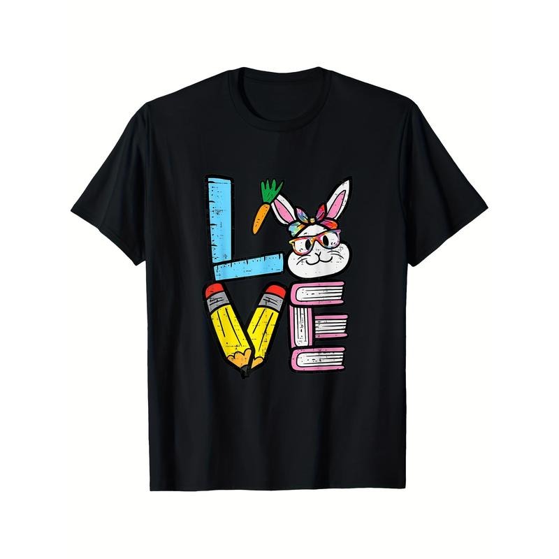 Lovely Easter Bunny Teacher Women'S Spring School Attire T-Shirt style 02 Hoodie Sweatshirt | PrintMintTees.com