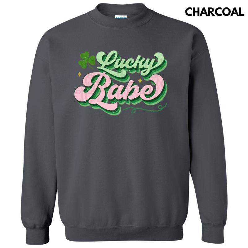 Lucky Babe Shamrock Sweatshirt Shirt Hoodie | PrintMintTees.com