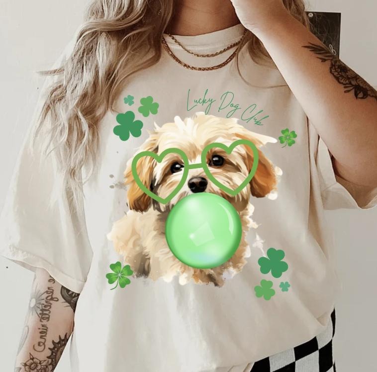 Lucky Dog Maltipoo Shirt ~ Unisex Apparel Relaxed Fit Printed In The USA Clothing Womenswear Casual Comfort Cotton Top...