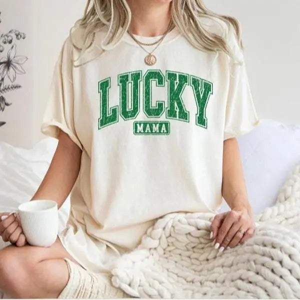 Lucky Mama tshirt,sweatshirt,hoodie, St Patricks Day Tshirt, Clover shirt, Saint Patricks Day Tee, Womens Mama tshirts,...