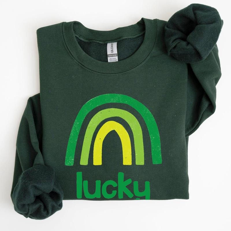 Lucky Rainbow, St Patrick's Day Sweatshirt T-Shirts, Hoodie | PrintMintTees.com