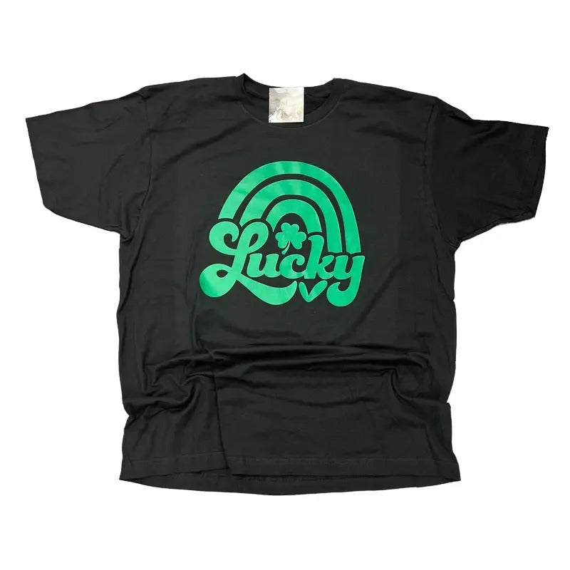 Lucky St. Patty's Day Black Graphic tshirt womenswear cute shirts Hoodie, Sweatshirt | PrintMintTees.com