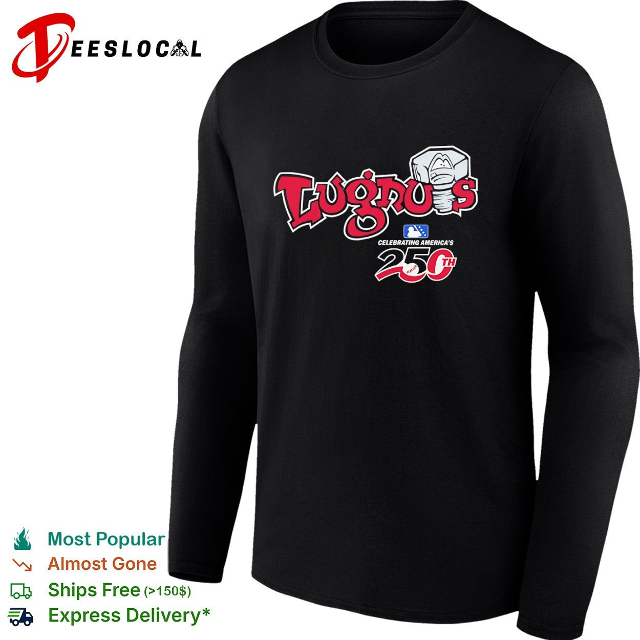 Lugnuts Celebrating Americas 250th MLB Baseball shirt