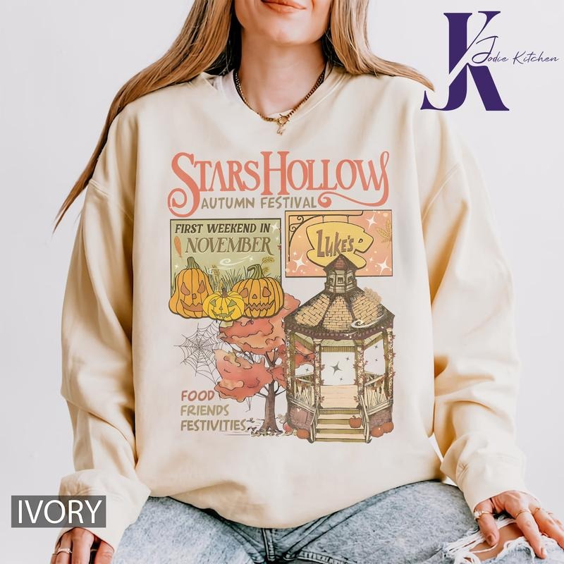 Luke's Stars Hollows Comfort Color Shirt, Autumn Festival Shirt, Stars Hollow First Weekend of November, Retro Style...