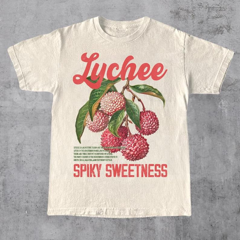 Lychee Commercial Shirt Vintage 90s Fruit Lover Shirt Lychee Label Commercial Cute Cool T-Shirts, Hoodie, Sweatshirt