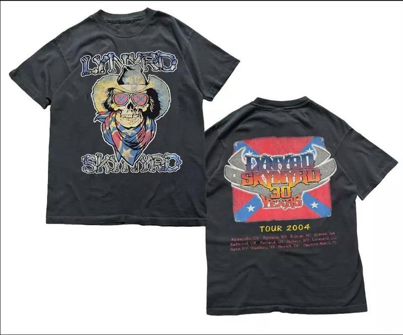 Lynyrd Skynyrd Retro Music 30 Years Tour Rock Band T-Shirt Black Gift Fans Hoodie Sweatshirt | PrintMintTees.com