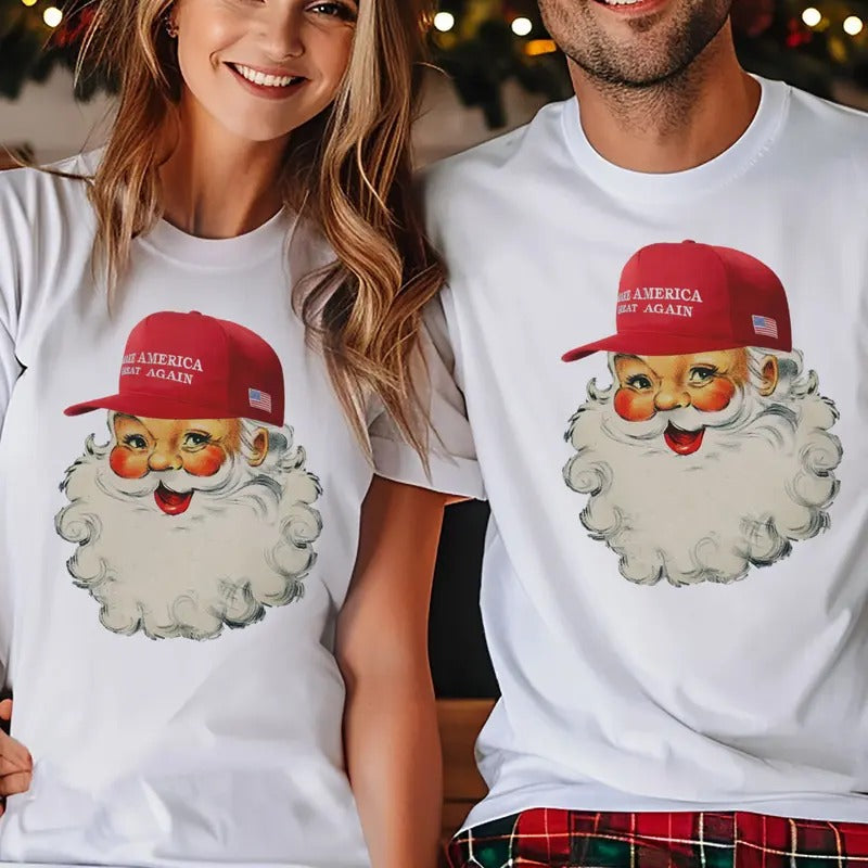 MAGA Santa Tees  Trump Santa Clause Tshirts Make America Great Christmas T-Shirts Hoodie, Sweatshirt | PrintMintTees.com