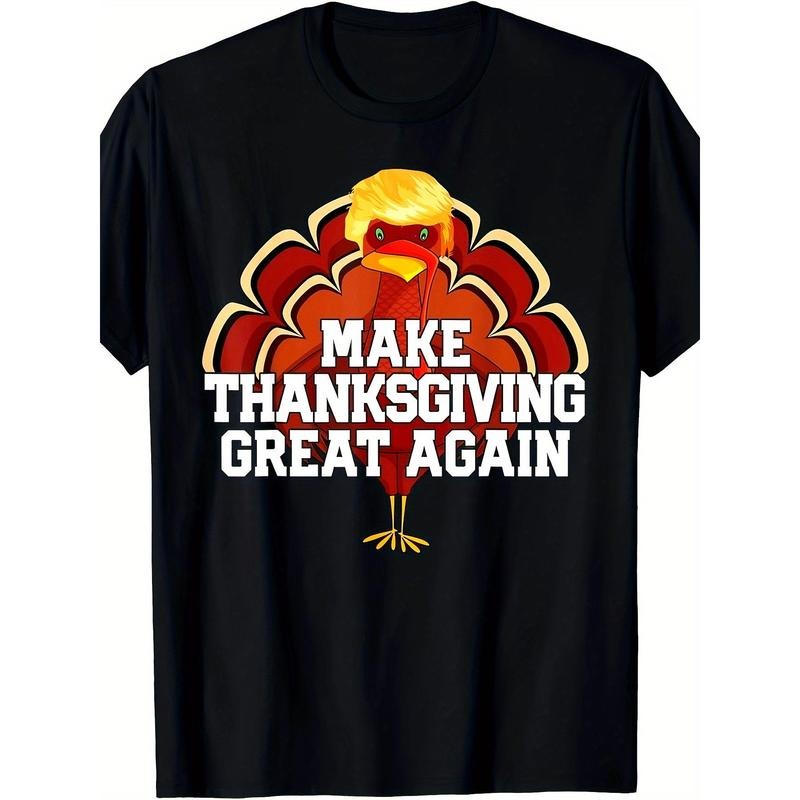 MAKE THANKSGIVING GREAT AGAIN Trump Turkey Funny 2024 Gift T-Shirt- 220g made in usa Hoodie Sweatshirt | PrintMintTees.com