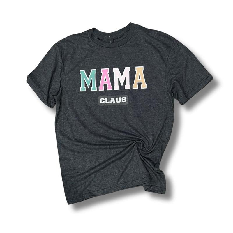 MAMA Claus Dark Grey Soft Style T-shirt Hoodie, Sweatshirt | PrintMintTees.com