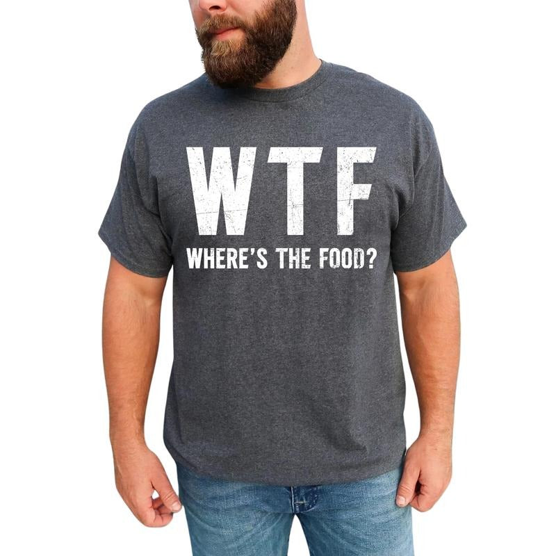 MAPTEES Funny WTF Graphic Tee, Adult Humor T-shirt For Men, Sarcastic Funny Where's The Food Shirt, Meme Men Tee, Funny...