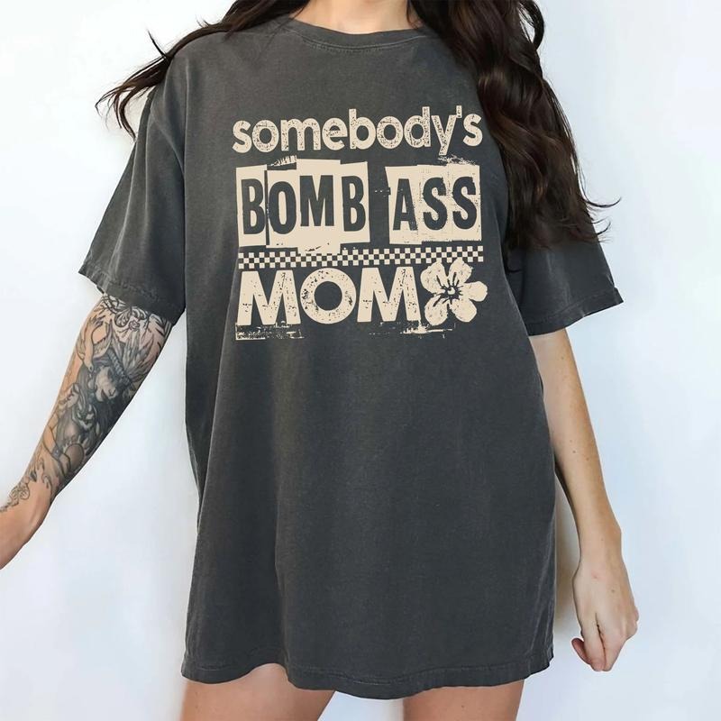 MAPTEES Somebody's Cool Mom Comfort Colors Shirt, Funny Motherhood T-shirt, I Rock This Mom Life Graphic Tee, Gift For...