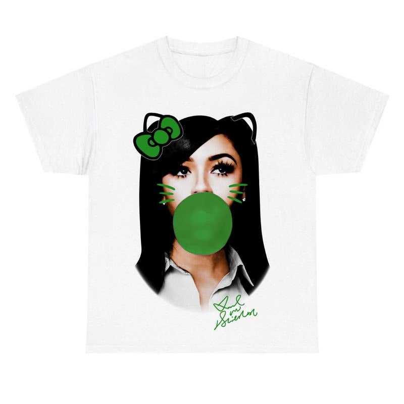 MARIAH THE SCIENTIST Green Kitty BUBBLE GUM GRAPHIC T-SHIRT Hoodie Sweatshirt | PrintMintTees.com