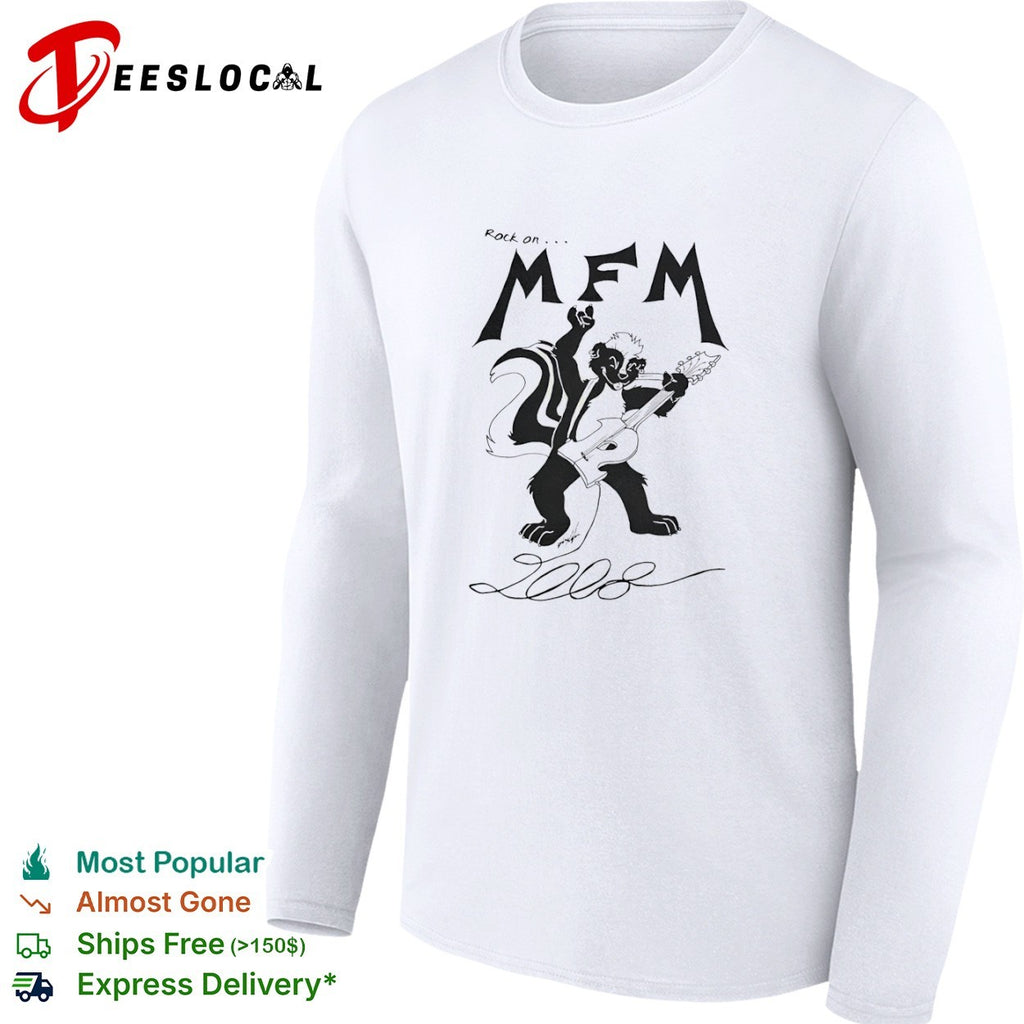 MFM rock on 2008 skunk guitar shirt