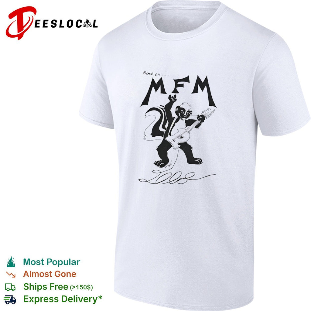 MFM rock on 2008 skunk guitar shirt