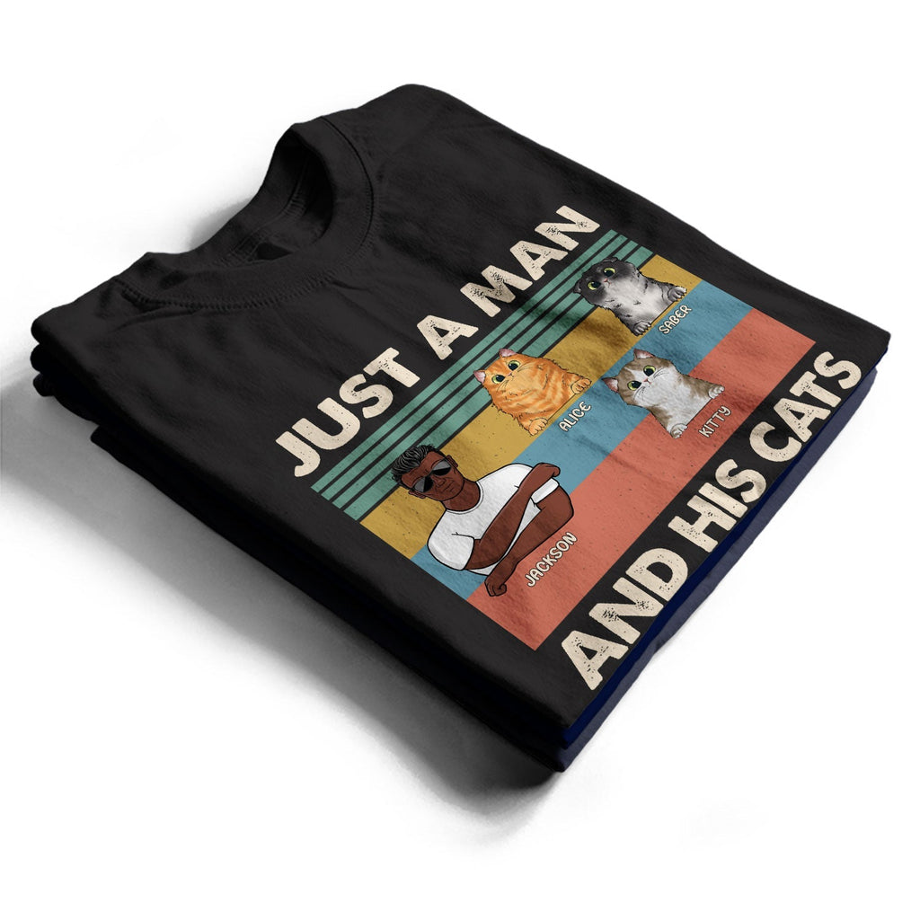 Dog Dad Just A Man & His Dogs - Gift For Pet Dad, Pet Lovers - Personalized Custom T Shirt